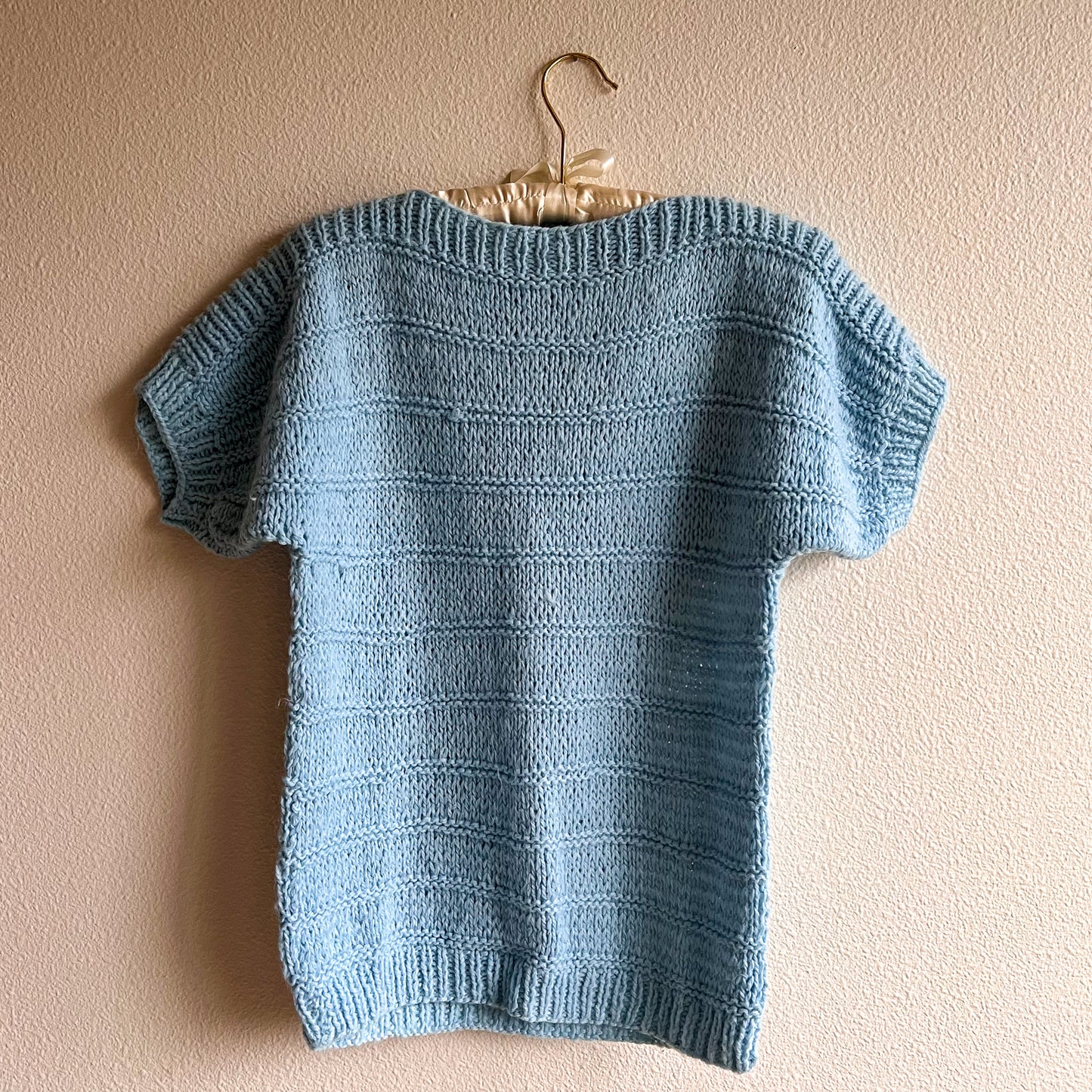 1960s Sky Blue Handknit Sweater (S/M)