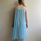 1960s Soft Blue Nylon Nightgown With White Lace (M/L)