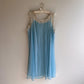 1960s Soft Blue Nylon Nightgown With White Lace (M/L)