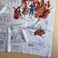 1960s Tourist Print Scarf From Madrid, Spain