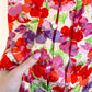 Darling 1960s Red and Purple Floral Silk Blouse (S/M)