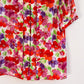 Darling 1960s Red and Purple Floral Silk Blouse (S/M)