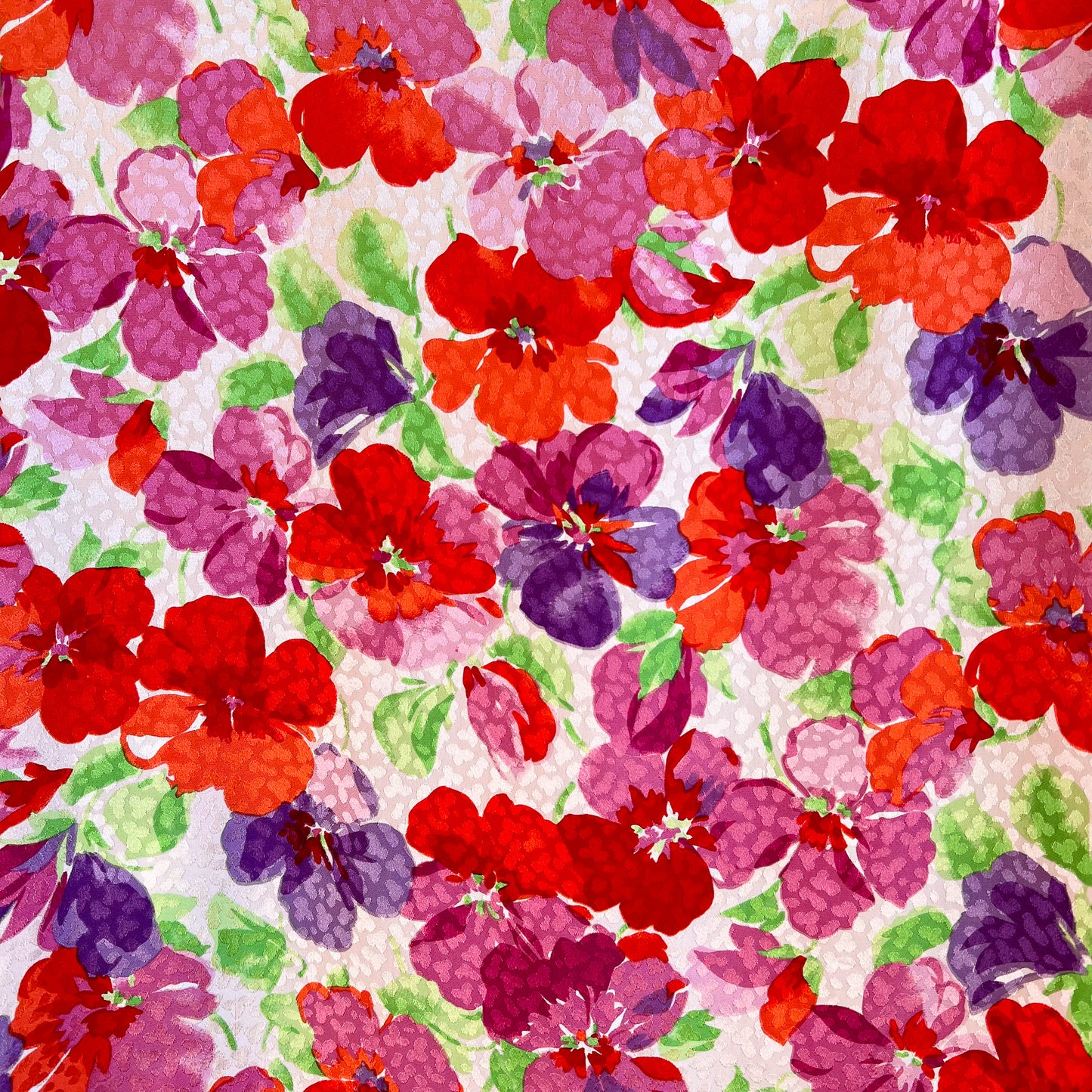 Darling 1960s Red and Purple Floral Silk Blouse (S/M)