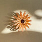 1960s Gold Twisted Sunbeams Brooch With Citrine