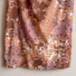 1960s Taupe Floral Novelty Print Shift Dress (M/L)
