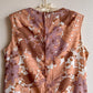1960s Taupe Floral Novelty Print Shift Dress (M/L)