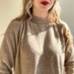 1960s Taupe Knit Mock Neck Sweater (M/L)