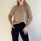 1960s Taupe Knit Mock Neck Sweater (M/L)