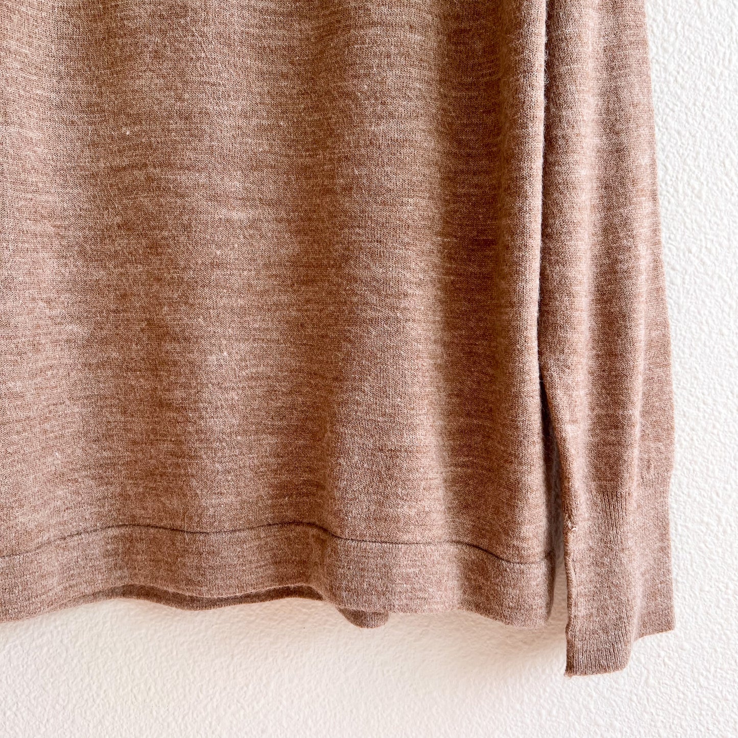 1960s Taupe Knit Mock Neck Sweater (M/L)