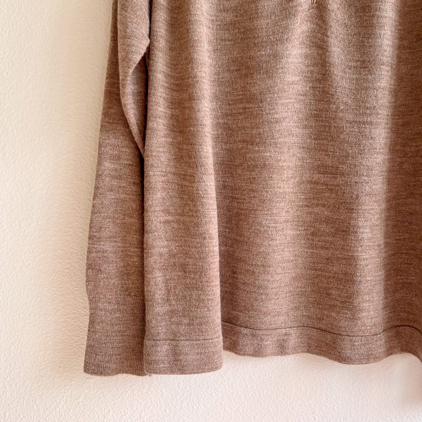 1960s Taupe Knit Mock Neck Sweater (M/L)