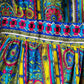 Vibrant 1960s Teal and Lime Retro Print Maxi Dress (M)