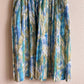 1960s Teal and Sage Abstract Print Dress (M)