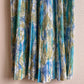 1960s Teal and Sage Abstract Print Dress (M)