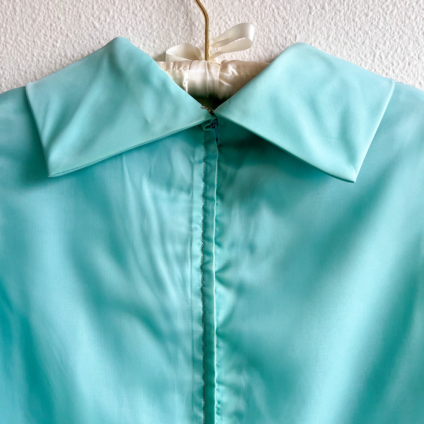 1960s Turquoise Dress With Sheer Sleeves (XS/S)