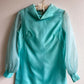 1960s Turquoise Dress With Sheer Sleeves (XS/S)