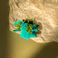 Retro 1960s Turquoise and Green Floral Brooch