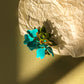 Retro 1960s Turquoise and Green Floral Brooch
