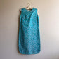 1960s Turquoise Floral Embroidered Shift Dress (S/M)