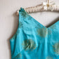 1960s Turquoise Silk Dress With Gold Embroidery (S/M)