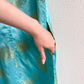 1960s Turquoise Silk Dress With Gold Embroidery (S/M)