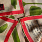 1960s Vera Pink and Green Silk Scarf