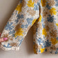1960s Vera Blue and Yellow Floral Summer Blouse (S/M)