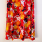Vibrant 1960s Red Floral Midi Dress (L)