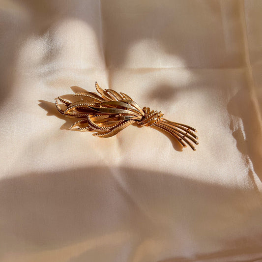 1960s Bushel of Wheat Gold Brooch