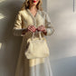 1960s White Beaded Handbag With Diamond Pattern