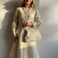 1960s White Beaded Handbag With Diamond Pattern