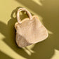 1960s White Beaded Handbag With Diamond Pattern