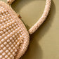 Retro 1960s Round White Beads Purse