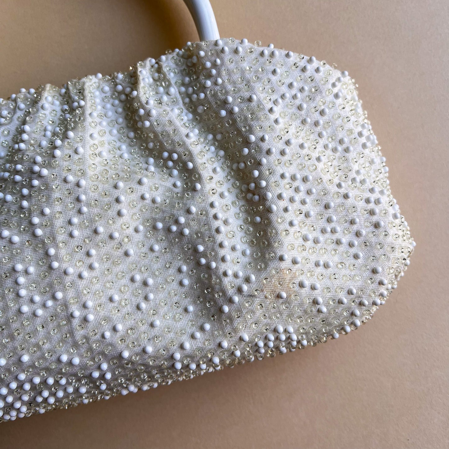 Incredible 1960s Reversible White and Candy-Colored Beaded Handbag