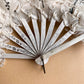1960s White Feathered Fan Wtih Glitter and Sequins