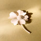 1960s Retro White Floral Brooch