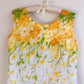 1960s Yellow Floral Print Spring Dress (M)