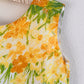 1960s Yellow Floral Print Spring Dress (M)