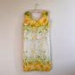 1960s Yellow Floral Print Spring Dress (M)