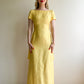 Darling 1960s Lemon Yellow Gown With Bows (XS/S)