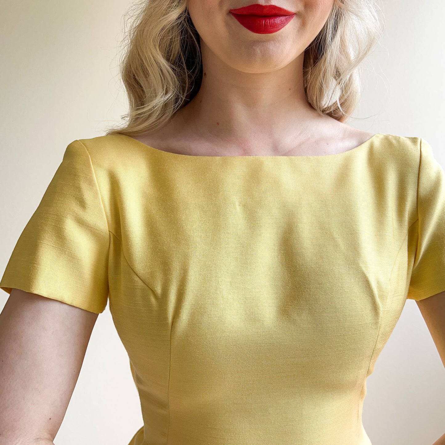 Darling 1960s Lemon Yellow Gown With Bows (XS/S)