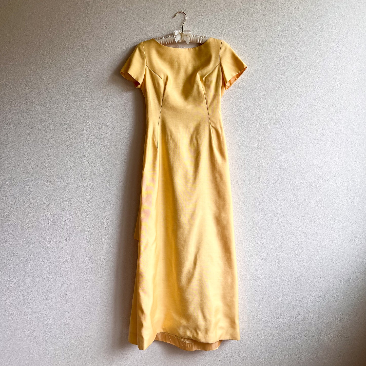 Darling 1960s Lemon Yellow Gown With Bows (XS/S)