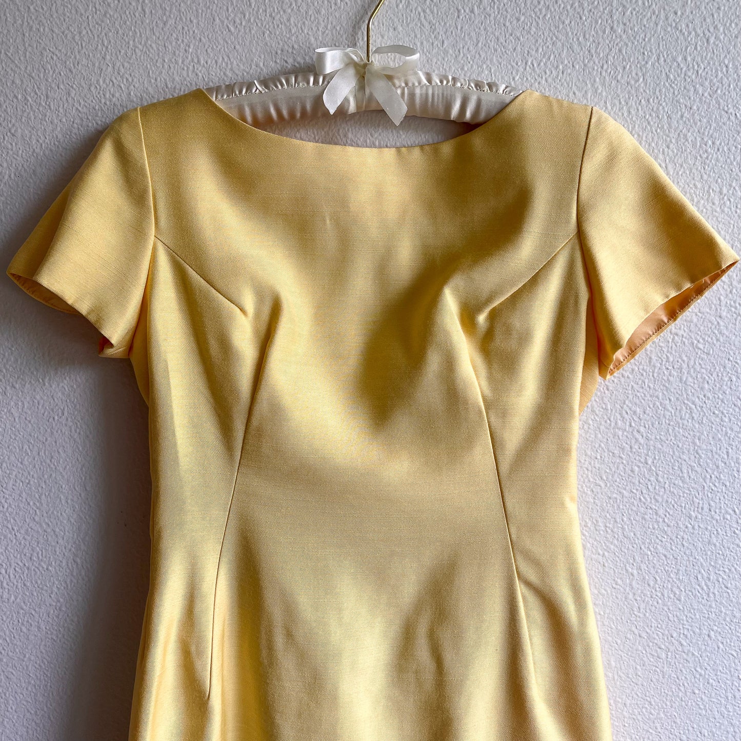 Darling 1960s Lemon Yellow Gown With Bows (XS/S)