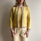 1960s Yellow Knit Sweater Set With Pastel Sequins (S/M)