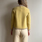 1960s Yellow Knit Sweater Set With Pastel Sequins (S/M)