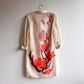 1970s Alfred Shaheen Coral Flowers Print Button Dress (S/M)