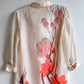 1970s Alfred Shaheen Coral Flowers Print Button Dress (S/M)