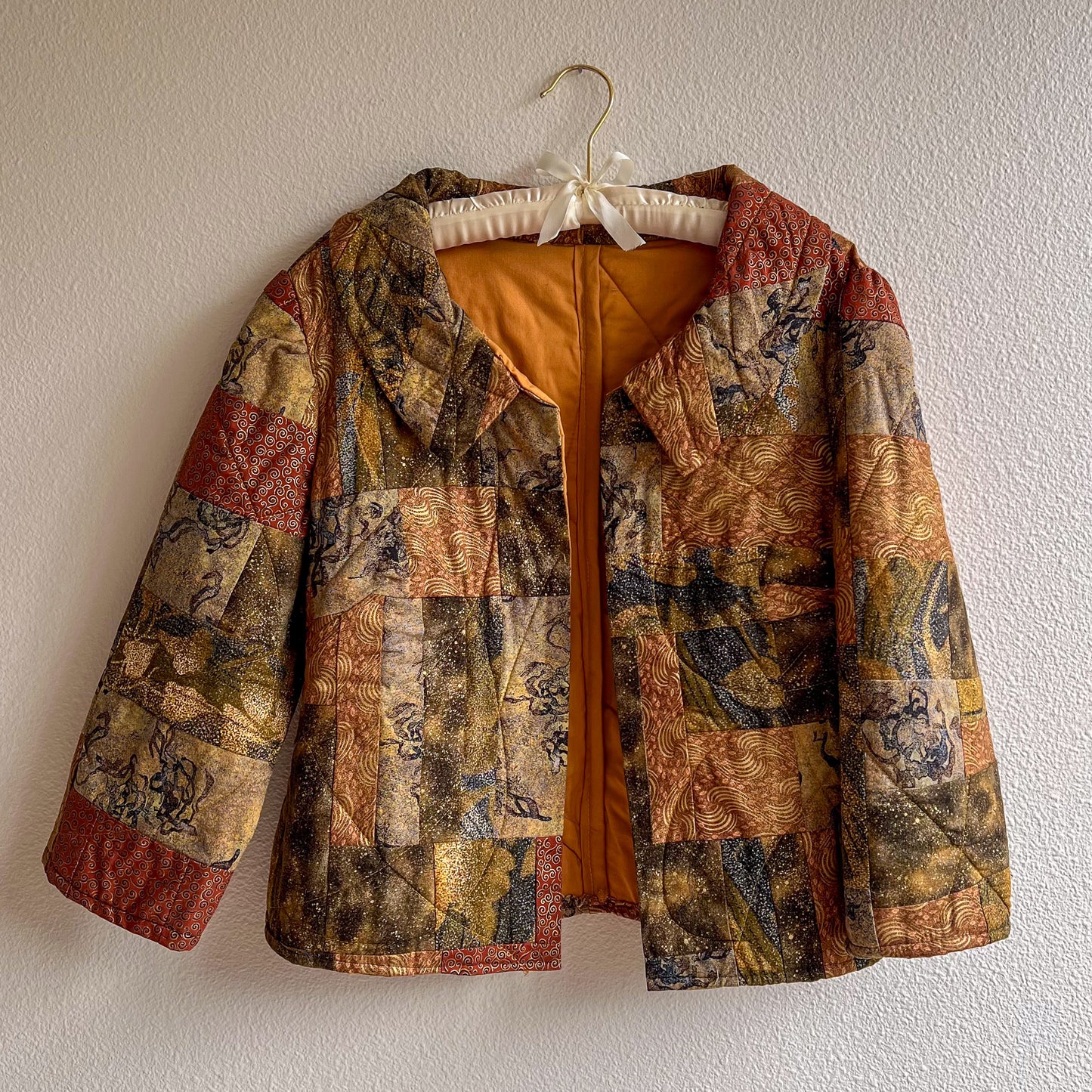 1970s Autumnal Patchwork Quilted Jacket (M)
