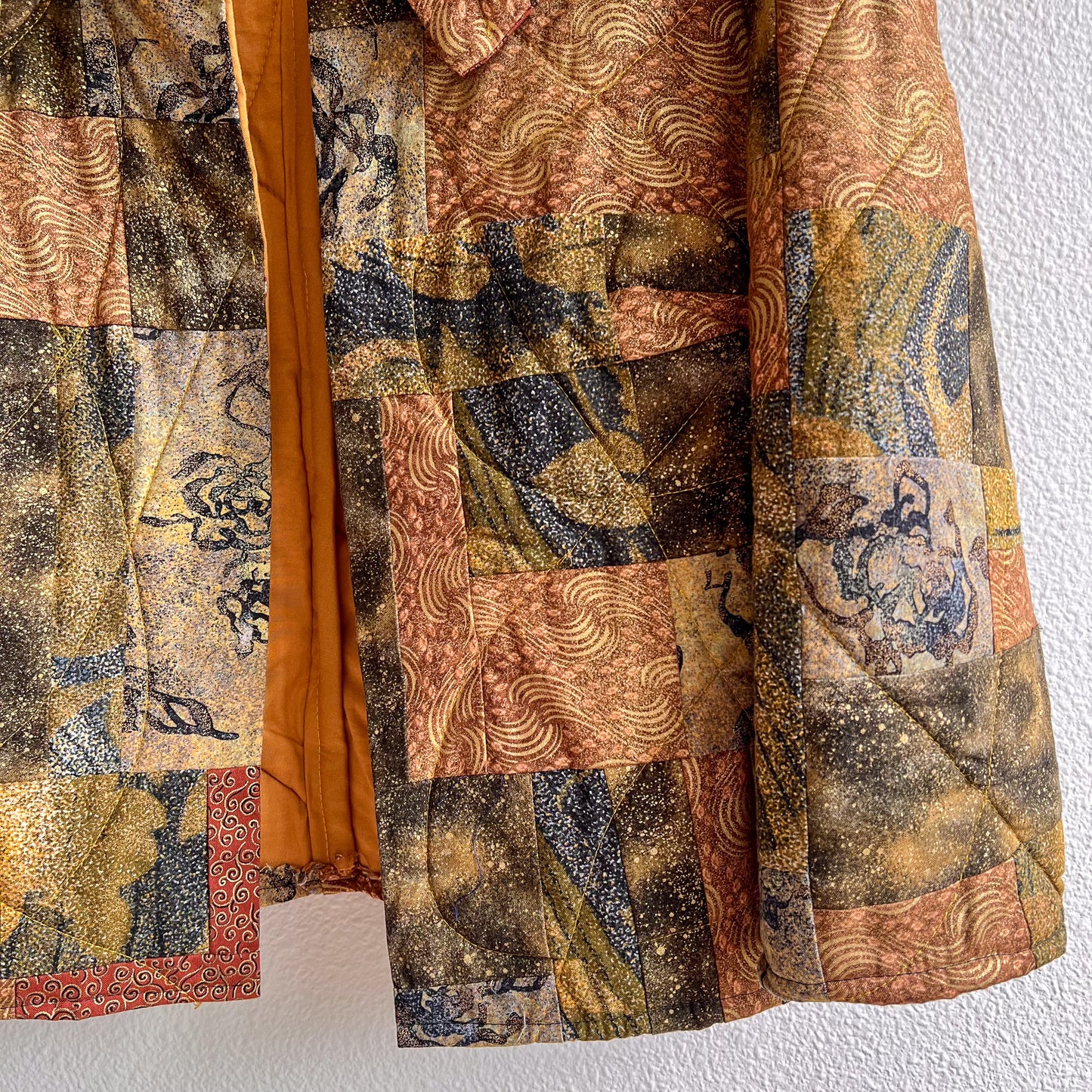 1970s Autumnal Patchwork Quilted Jacket (M)