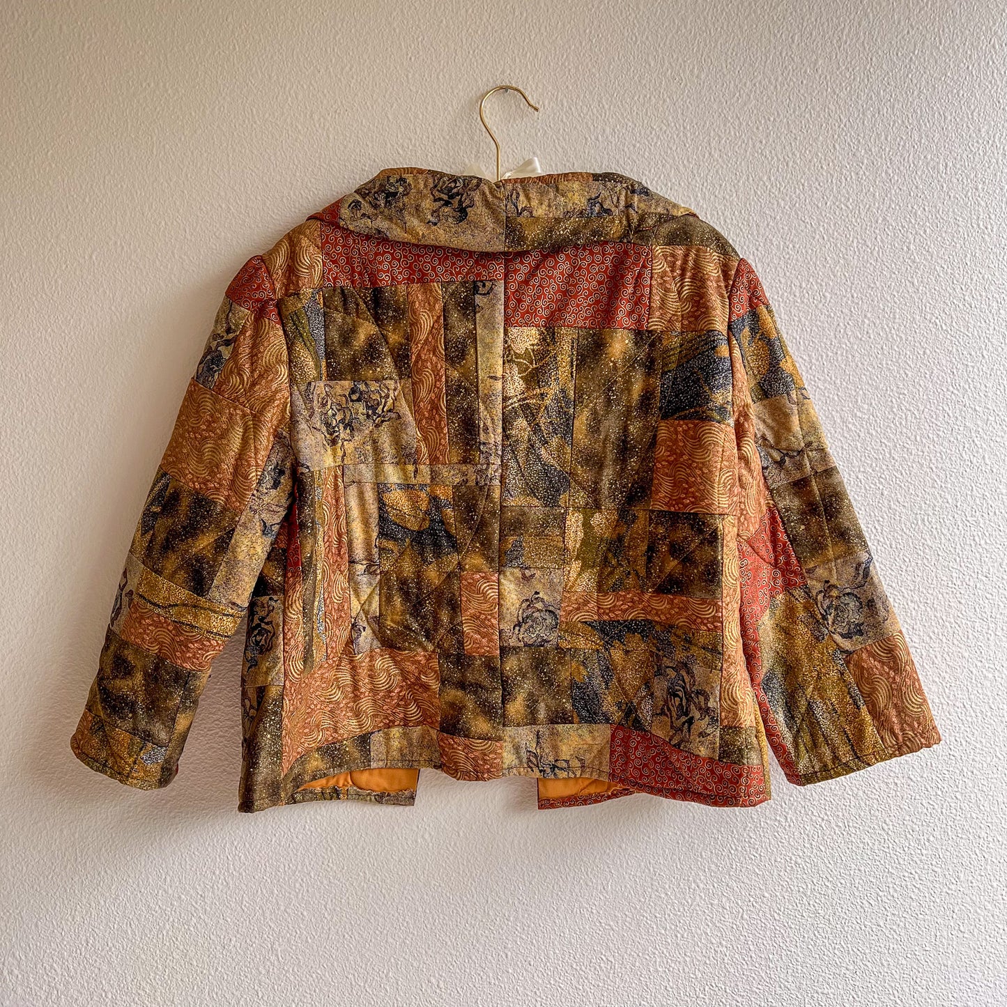 1970s Autumnal Patchwork Quilted Jacket (M)