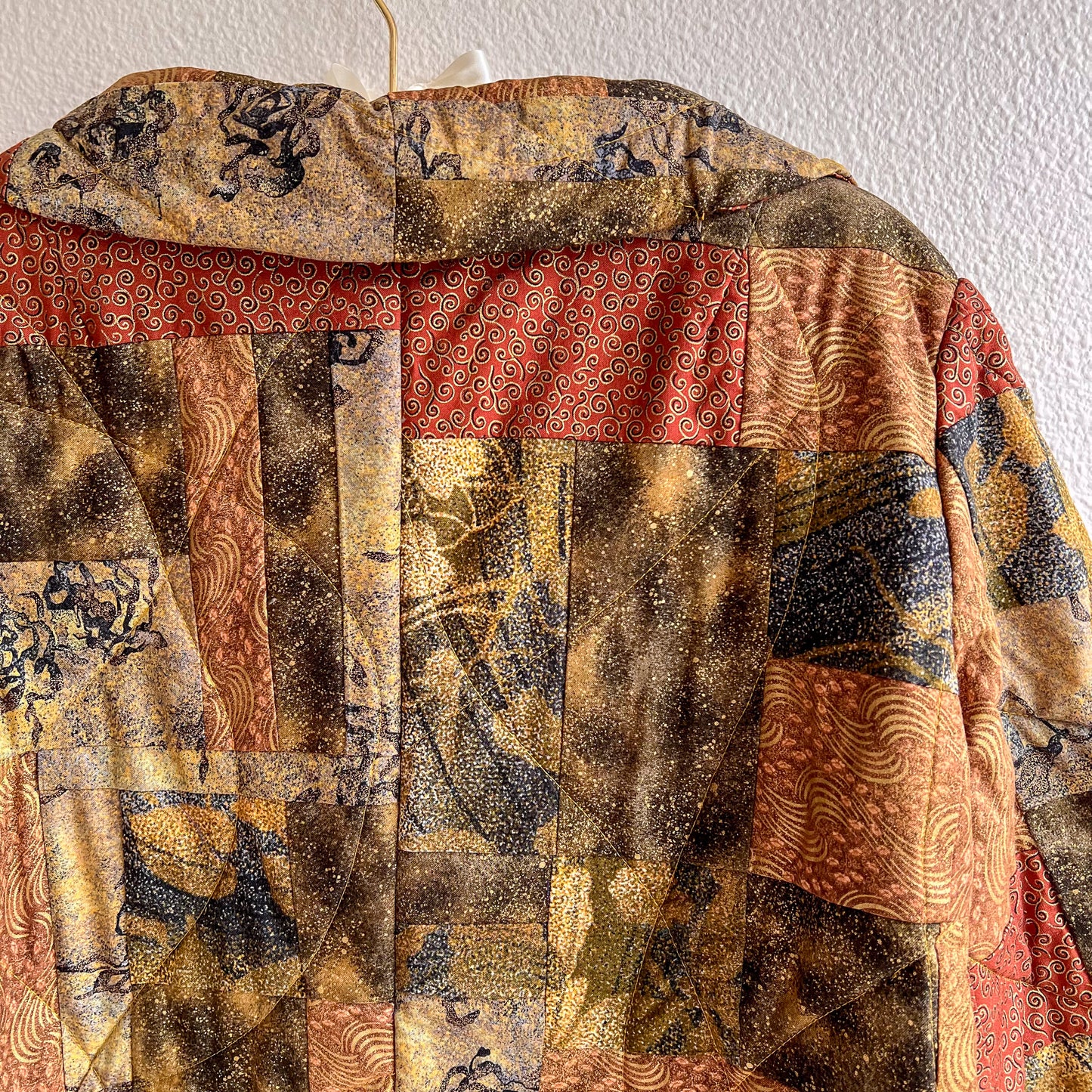 1970s Autumnal Patchwork Quilted Jacket (M)